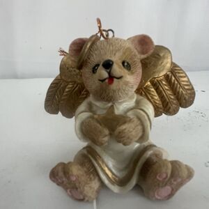 1996 Claire's Christmas Ornament Tree Decoration Teddy Bear Angel Wings Halo